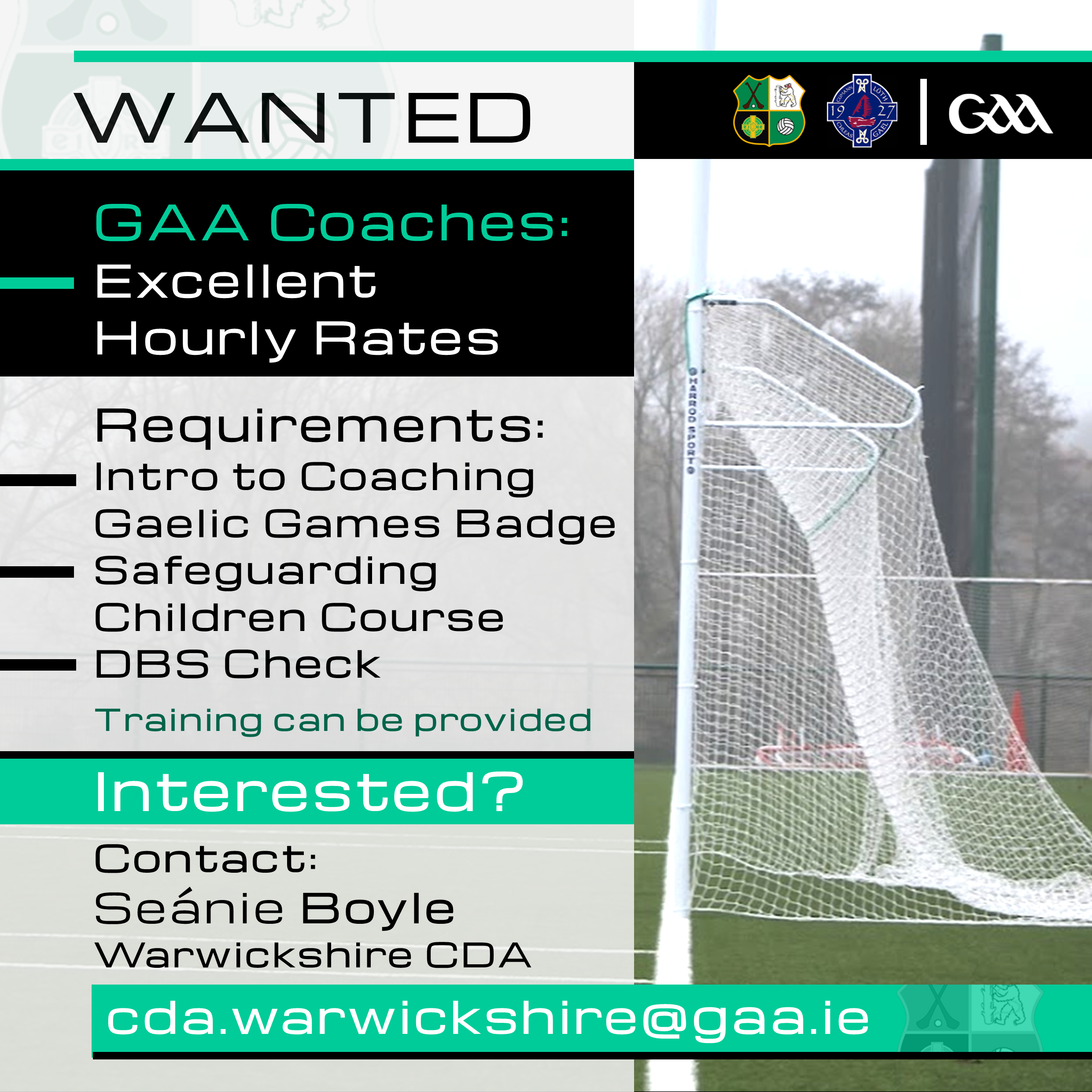 We are recruiting: GAA Coaches